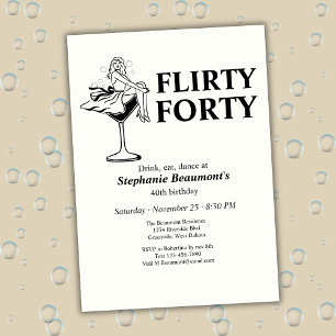 Invitation Quarantième anniversaire drôle et coquin pour femm