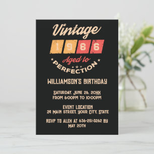 Invitation Quarantième anniversaire personnalisé vintage 40 a