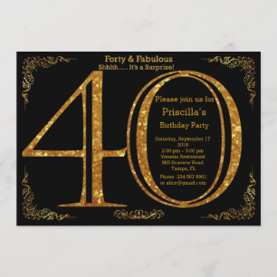 Invitation quarantième, fête d'anniversaire, quarante,