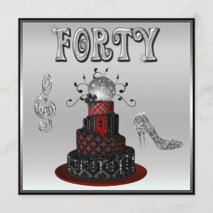 Invitation quarantième Talons hauts d'étincelle de gâteau de