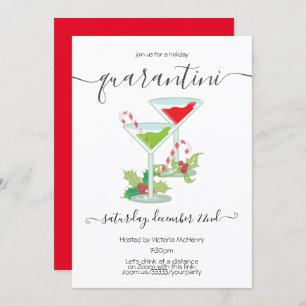 Invitation Quarantini Mistletoe et Martinis