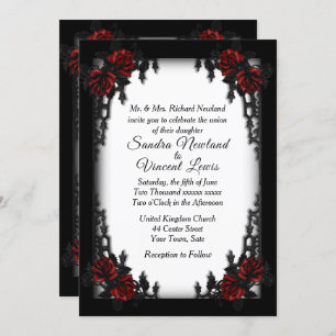 Invitation Quartier français Goth Mariage blanc