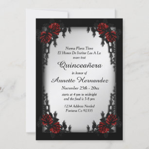 Invitation Quartier français Goth Silver Quinceañera