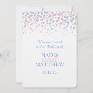 Invitation Quartz rose et sérénité mariage bleu invite