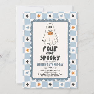 Invitation Quatre Ever Spooky Halloween Garçon Fantôme 4ème A