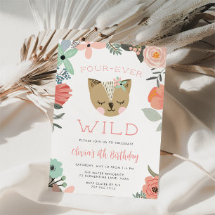 Invitation Quatre Ever Wild   Woodland Boho Anniversaire de e