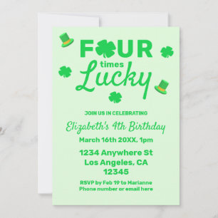 Invitation Quatre fois Lucky 4e anniversaire