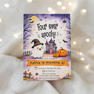 Invitation Quatre fois plus Halloween effrayant 4ème annivers