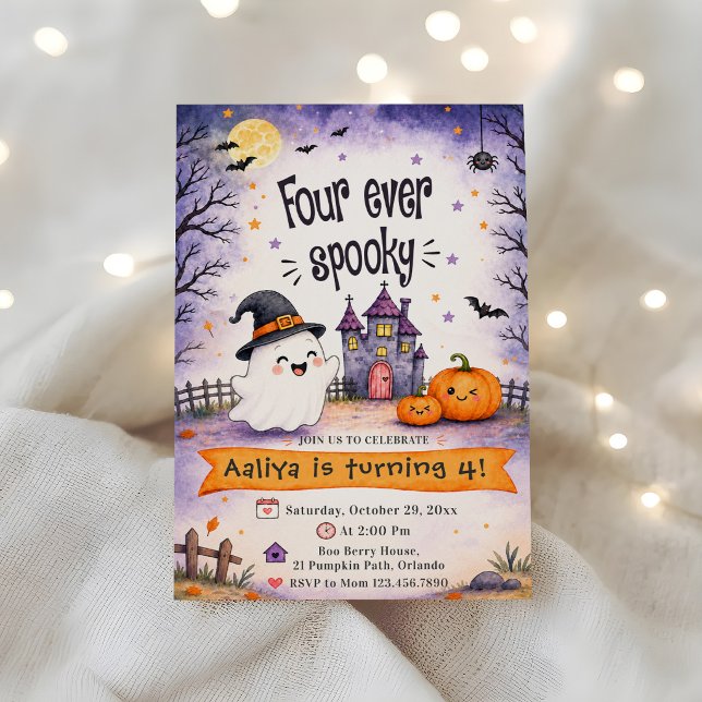 Invitation Quatre fois plus Halloween effrayant 4ème annivers (Créateur téléchargé)