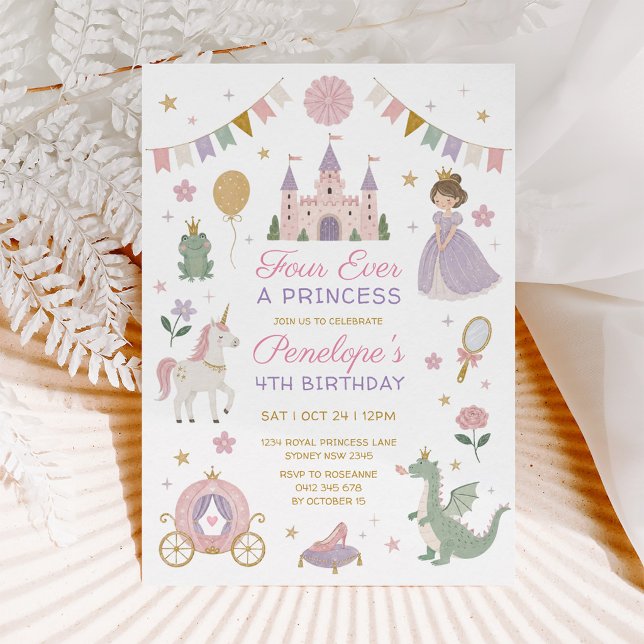 Invitation Quatre fois une princesse : Conte de fées royal po (Créateur téléchargé)