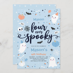 Invitation Quatre Jours Éffrayants Halloween Ghost 4e anniver