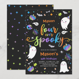 Invitation Quatre Jours Éffrayants Halloween Ghost 4e anniver
