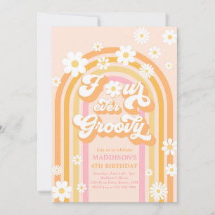 Invitation Quatre Jours Super Boho Daisy Rainbow 4e anniversa