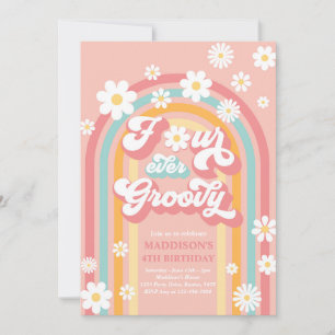 Invitation Quatre Jours Super Boho Daisy Rainbow 4e anniversa