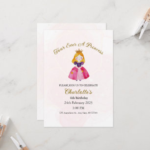 Invitation Quatre Jours Une Princesse Quatrième Anniversaire