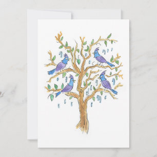 Invitation Quatre oiseaux chanteurs