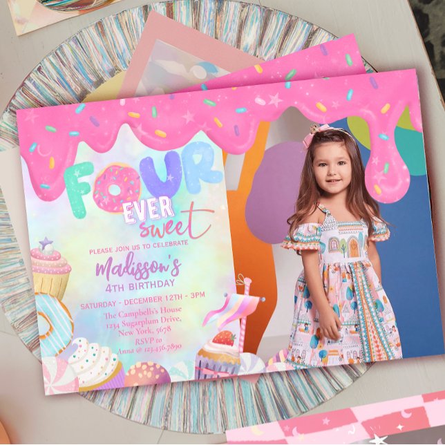 Invitation quatre pour toujours doux (Créateur téléchargé)