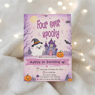 Invitation Quatre pour toujours fête d'anniversaire d'Hallowe