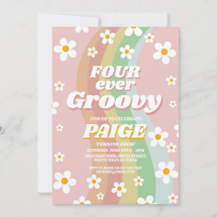 Invitation QUATRE pour toujours Groovy 4ème Pour toujours Ros