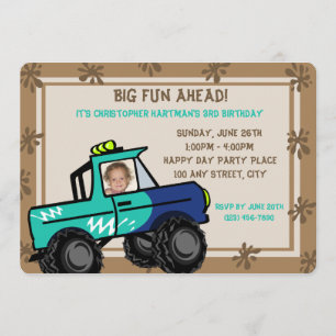 Invitation Quatre roues Amusement / Anniversaire