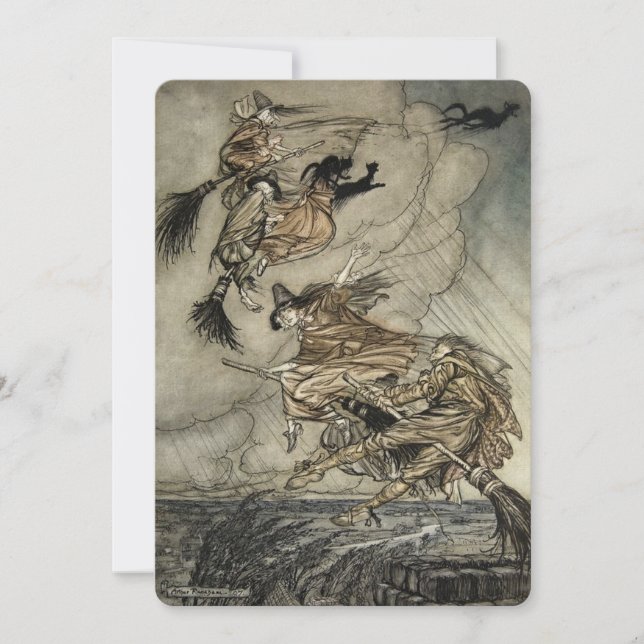 Invitation Quatre sorcières "Up The Chimney" par Arthur Racka (Devant)