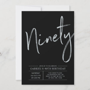 Invitation Quatre-vingt-dix   Fête de 90e anniversaire Modern
