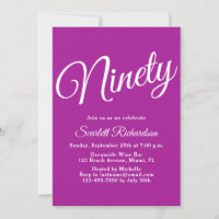 Quatre-vingt-dix moderne Script rose foncé 90e fêt