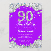 quatre-vingt-dixième Diamant pourpre et argenté