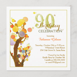 Invitations Faire Part Cartes Anniversaire De 90 Ans Zazzle Fr