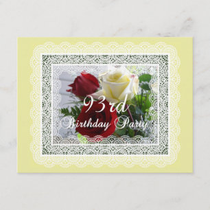 Invitation quatre-vingt-treizième Roses