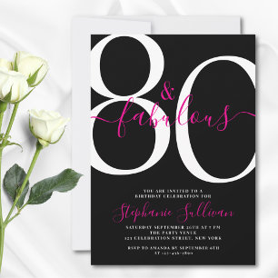 Invitation Quatre-vingts et Fabuleux 80e Anniversaire Fête Th