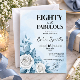 Invitation Quatre-vingts et Fabuleux Floral 80e Anniversaire