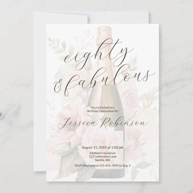 Invitation Quatre-vingts et Fabuleux Moderne 80e Anniversaire (Devant)