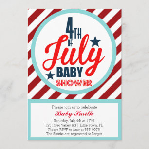Invitation Quatrième de baby shower de juillet