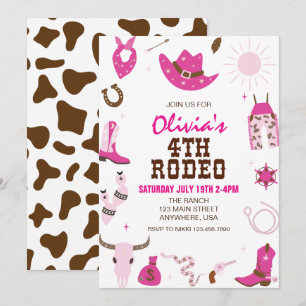 Invitation Quatrième Rodéo Rose Chaud Occidental 4ème Anniver