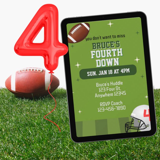 Invitation Quatrième tentative, Football 4e anniversaire (Créateur téléchargé)
