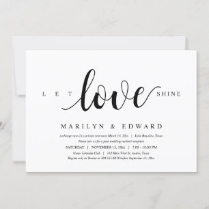 Invitation Que l'amour brille, Moderne Post Mariage Elopement