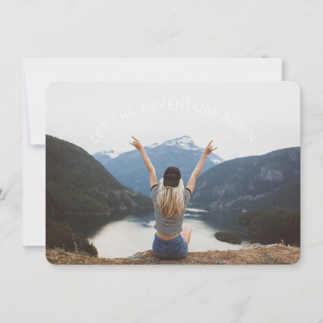 Invitation Que l'aventure commence ! Fête d'adieu photo (Devant)