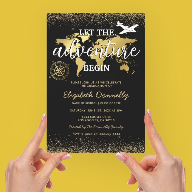 Invitation Que l'aventure commence Fête de fin d'études (Créateur téléchargé)