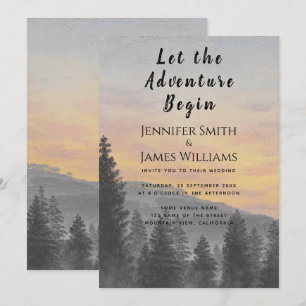 Invitation Que l'aventure commence Mariage en forêt de montag