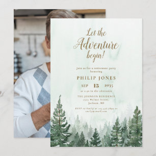 Invitation Que l'aventure commence Photo de forêt pour la ret