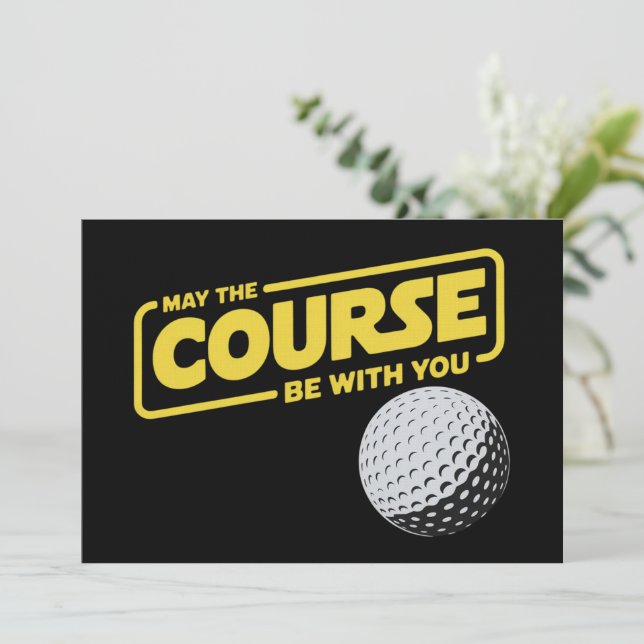 Invitation Que le parcours soit avec vous Golf drôle de golf (Debout devant)