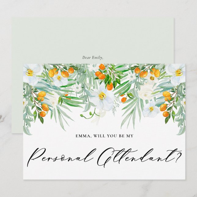 Invitation Que les orchidées et les kumquats soient mon assis (Devant / Derrière)