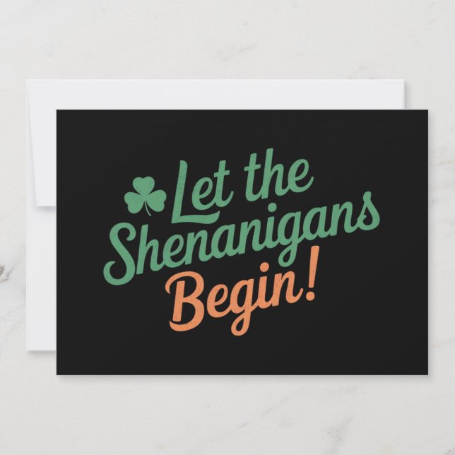 Invitation Que les Shenanigans commencent Drôle de Saint-Patr (Devant)