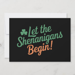 Invitation Que les Shenanigans commencent Drôle de Saint-Patr