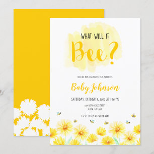 Invitation Que sera-t-il ? Genre révéler Bee thème jaune