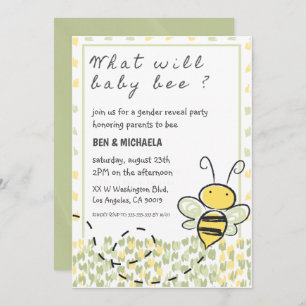 Invitation Que va révéler le Baby shower d'abeilles bébé