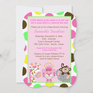 Invitation Queen of the Jungle & Friends Baby shower Die Cut
