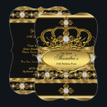 Invitation Queen Royal Gold Diamond Crown fête d'anniversaire<br><div class="desc">King Prince ou Queen Crown, Elegant Royal Gold et Diamond Gems Anniversaire. Or Anniversaire Hommes ou Femmes 60ème 50ème 40ème tous les âges Anniversaire Fête invitations homme mâle. Customisez avec vos propres détails et votre âge. Modèle pour n'importe quel âge Anniversaire, Sweet 16, 16ème, Quinceanera 15ème, 18ème, 20ème, 21ème, 30ème,...</div>