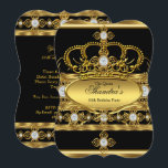 Invitation Queen Royal Gold Diamond Crown fête d'anniversaire<br><div class="desc">King Prince ou Queen Crown, Elegant Royal Gold et Diamond Gems Anniversaire. Or Anniversaire Hommes ou Femmes 60ème 50ème 40ème tous les âges Anniversaire Fête invitations homme mâle. Customisez avec vos propres détails et votre âge. Modèle pour n'importe quel âge Anniversaire, Sweet 16, 16ème, Quinceanera 15ème, 18ème, 20ème, 21ème, 30ème,...</div>